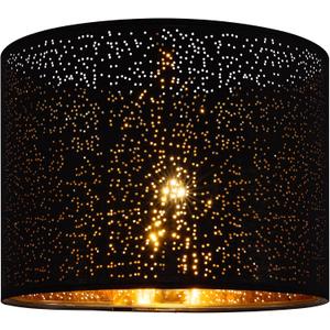 Wellmet Blackgold Drum Lampshades, Easy Assembly Required Replacement Lamp Shades, Fabric Lampshades for Table Lamps Floor Lamps, Metal Spider Fitter, 16"x16"x12"