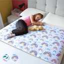 Hygge SheetsPotty Training Pee Pads for Kids, Toddlers - 100% Waterproof, Non Slip Bed Wetting Pad for Full Size Beds - Washable, Reusable Mattress & Sheet Protector - Rainbow