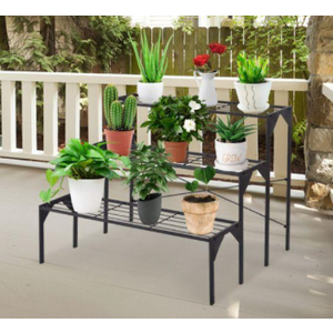 3-Tier Outdoor Metal Heavy Duty Modern for Multiple Plant Display Stand Rack