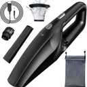 TEMOLA Handheld Vacuum Cordless Cleaner, Portable Mini Car Handheld Vacuum, Vacuum Portable with HEPA Filter, Hand Held Cordless for Car Accessories, Pet Hair, Home, Office (Black)