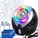 Play-Act Bubble Machine for Kids, Toddlers, Rechargeable Battery Operated Bubble Machine Blower with Solutions and USB Charging Cable, Party Favors, Summer Outdoor Toy for Wedding, Kids Birthday Gift