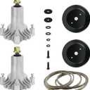 42" Lawn Mower Deck Rebuild Kit for Craftsman/for Husqvarna YTH1842 LT1000 LT2000 Includes 2 Spindle 130794 128285 532130794 with 2 Pulley 153535 173436, 1 95-1/2" Belt 144959