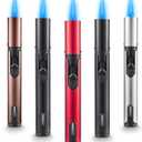 5 Pack Butane Torch Lighter, Urgrette 6-inch Refillable Pen Lighter Pencil Torch Lighter Adjustable Jet Flame Butane Lighter for Grill BBQ Candle Camping (Gas Not Included)