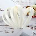 HESTYA 40 Pcs Plastic Headbands for Women DIY Craft 1 Inch Hair Bands Headwear with Teeth Wide Plain Blank Headbands Custom Hair Accessories for Graduation Halloween (White)