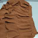 Flowy Shorts for Women Casual Boho Ruffle Tiered Skorts High Waist Mini Skirts Golf Tennis Crochet Shorts (Brown, XXL)
