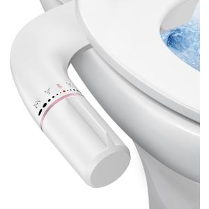 Bidet Attachment for Existing Toilet Seats, Ultra-Slim, Non Electric, Dual Nozzle, Rear & Feminine Wash, Fresh Cold Water Sprayer, Badays Bedets Bedits Badette Bidgets, Rose Gold