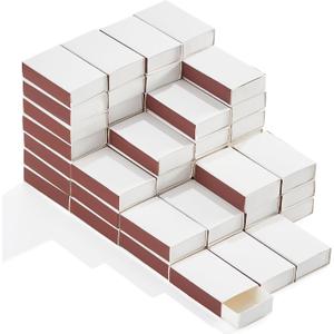 60PCS Blank Matches Containers 2.24 x 1.42 x 0.59 inches White DIY Match Books Storage Boxes Bulk Match Holder with Double-Sided Striker for Wedding Bridal Baby Shower Birthday Party Favor(No Matches)