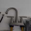 Bathroom Faucets for Sink 3 Hole, Hurran 4 inch Brushed Nickel Bathroom Sink Faucet with Pop-up Drain and Supply Hoses, Stainless Steel Lead-Free Centerset Faucet for Vanity RV, 2 Pack