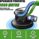 1050W Electric Drywall Sander with Vacuum, 7 Speeds (8002100RPM), Foldable & Extendable Handle, 12 Sanding Discs, for Walls, Ceilings, Floors (Green)