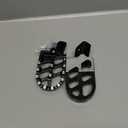 CNC Wide Foot Pegs Bobber Style footpegs 360 Roating MX Chopper fit for harley Dyna Sportster Fatboy Iron (black)