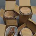 Layhit 4 Pcs Glass Food Storage Jars with Airtight Wood Lid Clear Storage Jars Containers with Stickers Marker for Candy, Cookie, Rice, Sugar, Flour, Pasta, Nuts, 4 Size