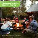 2 x UIRWAY Fire Pit Cover 44 Inch Round, Waterproof Outdoor Fire Pit Cover, 600D Heavy Duty Oxford Fabric Firepit Cover with PVC Coating, Strong Tear & Windproof Patio Fire Pit Table Cover, Black