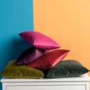 JUSPURBET Velvet Pillow Covers Set of 2 Decorative Throw Pillow Covers for Couch Sofa Bed Soft Cushion Covers Cases with Hidden Zipper for Living Room Home Decor 18x18 inch,Eggplant Purple