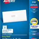 Avery Easy Peel Printable Address Labels with Sure Feed, 1" x 2-5/8" Customizable Stickers, White, 750 Blank Mailing Labels, Great for Mailing, Shipping, and More (8160)