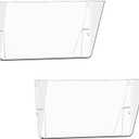 Clear Acrylic Single Pocket, Plastic Hanging Wall Mount File Holder for Office Home (Clear, 2 Pack)