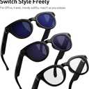 AI Smart Glasses with Camera, 2K Camera Glasses,12MP Video Recording Glasses, Real Time Translation, AI Voice Assistant,Sunglasses with 3 Pack Lenses - Photochromic Lenses,Purple and Blue Lenses
