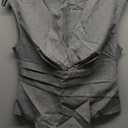 SweatyRocks Women's Pleated Sleeveless Work Blouse Elegant V Neck Asymmetrical Tank Top, Large