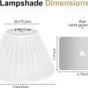 Pleated Lamp Shade, 6" Top x 13" Bottom x 7.2" High, White Empire Lamp Shade for Table Lamp Bedside Lamp, Modern Fabric Mushroom Lampshade Replacement for Wall Sconce, Spider, Clip on Adapter Included