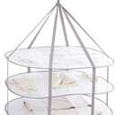 Looca 3-Tier Folded Mesh Clothes Hanging Dryer Sweater Drying Rack 30.3" L * 24.5" W*30.7" H