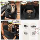 JOEJOY Dog Car Seats for Small Medium Dogs Under 35lbs, Dog Booster Seat with Detachable Washable Cover and Cushion, Memory Foam Pet Car Seat with Safety Belt and Storage Pockets (Black)