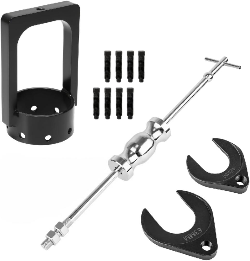 CV Axle Shaft Puller Tool Kit with 63mm 48mm CV Joint Fork Adapter, UTV/ATV CV Axle Removal Tool，Heavy Duty Axle Puller with Slide Hammer for Cars, Trucks, ATV & UTV