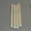 GenSwin Flameless Ivory Taper Candles Flickering with 10-Key Remote, Battery Operated Led Warm 3D Wick Light Window Candles Real Wax Pack of 4, Christmas Home Wedding Decor(0.78 X 9.64 Inch)