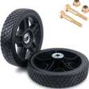 ASDFGHT 7 Inch Lawn Mower Wheels (2-pack) Fits Most Standard push Lawn Mowers, Inner and outer bearing structure - Includes Bolts, Nuts ), black