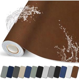 Canvas Repair Patch, 17X79 Inch Strong Sticky Fabric Repair Tape, Self-Adhesive Fabric Patch for Sofas, Tote Bags, Clothing, Car Seats, Furniture (Brown, 17X79 Inch)