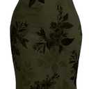 SOLY HUX Women's Floral Mesh Bodycon Cami Dress Cowl Neck Sleeveless Cocktail Party Wedding Guest Long Maxi Dresses Army Green Floral Small
