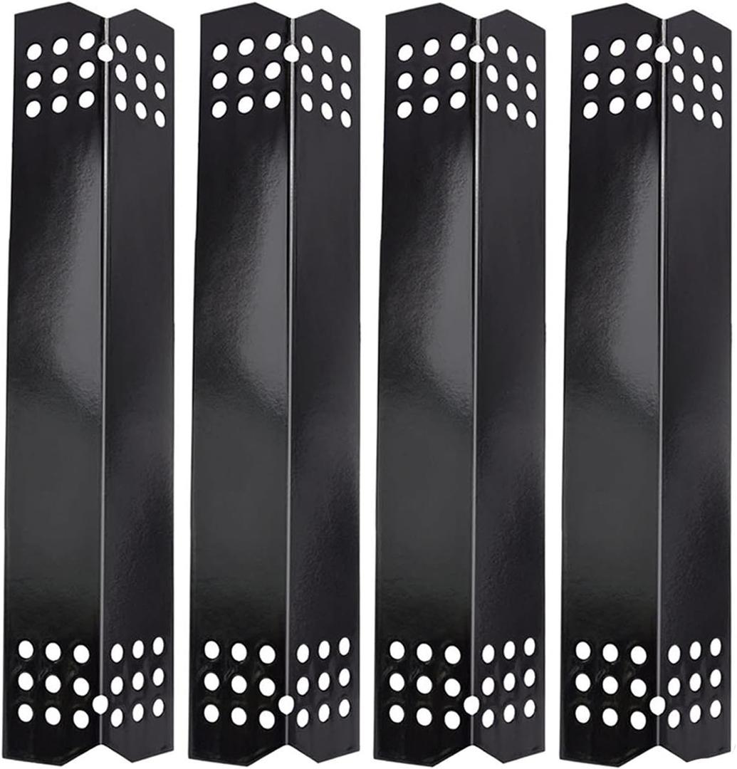 Criditpid Grill Heat Tent Plate Flame Tamer Compatible for Grill Master 720-0697 720-0737, Nexgrill 720-0830H 720-0783E 720-0830A 720-0830D, Porcelain Steel Burner Cover for Nexgrill 720-0830H (4-Pack)