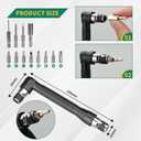 GRENPRO 19 Pcs Flexible Drill Bit Extension Kit, Includes 2 Pcs 105 Right Angle Drill Attachment, 3 Pcs Rotatable Socket Adapter, 10+2 Pcs Screwdriver Bits & Bendable Extension for Tight Spaces