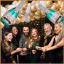 176PCS Champagne Bottle Balloons Balloon Garland Arch Kit, Happy New Year Years Decorations 2026, Balloon for Birthday Engagement Bachelorette Bride To Be Bridal Shower Party Decorations