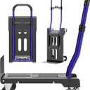 3-in-1 Folding Hand Truck – 330lbs Portable Dolly cart with Adjustable Handle,360° Swivel Casters & One-Touch Parking Brake – Collapsible Dolly for Warehouse,Moving Place,Travel & Convenient Storage