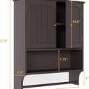 Bathroom Cabinet, Bathroom Wall Cabinet with 2 Doors and Adjustable Shelf, Wooden Medicine Cabinets Wall Mount, Over The Toilet Storage, 22.4"D x 7.5"W x 27.6"H