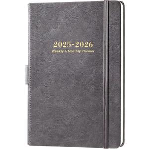 2025-2026 Planner - Weekly & Monthly Planner 2025-2026 with Calendar Stickers, JUL 2025 - JUN 2026, 5.75" X 8.25", Academic Calendar with Premium Thicker Paper, Pen Holder, Inner Pocket and 44 Notes Pages - Gray
