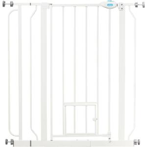 Carlson 36" Extra Tall Walk-Thru Dog Gate with Small Pet Door, White
