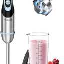 FRESKO Immersion Handheld Blender 500W with 700ml Beaker, 12-Speed & Turbo Mode Hand Blender Stick, 304 Stainless Steel Blades