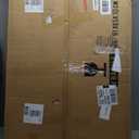 Black Modern Glass Coffee Table, Unique Triangle Coffee Table for Living Room, Tempered Glass Top + Wooden Base, Abstract Contemporary Center Tables for Home Office Bedroom (32.3″D×25.6″W×15.8″H)