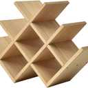 KIRIGEN Wooden 8-Bottle Wine Rack, 3-Tier Countertop Wine Bottle Holder for Cabinets, Bar Cart, Kitchen Counter, Pantry, Dining Room, Wood Stain, 16.73 x 5.91 x 11.14 in, XHJJ3-NA