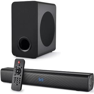 Fansbe Sound Bar Speakers 2.1 inch with Wall Mount, Dark Gray