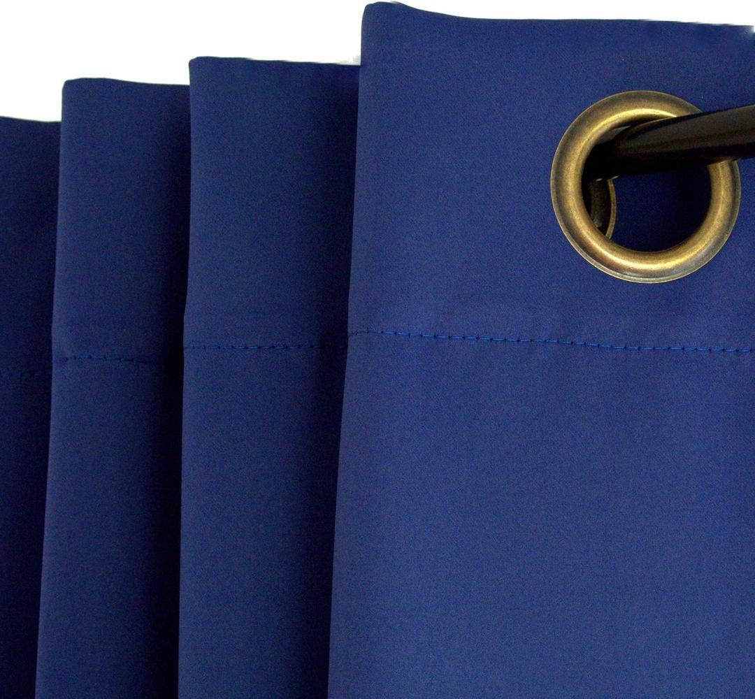 Darkening Custom Made Blackout Curtains Grommet Top Antique Bronze 8 per Panel / Room Window Panels for Bedroom / Insulated Drapes (54 inch wide x 63 inch long each) 1 Panel, Blue