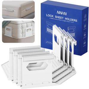 Bed Sheet Holders for Corners, Fitted Sheet Holder Keep Sheets Firm & Tight, No More Loose Sheets or Wrinkles, Strong Grip Universal Sheet Locks Clips, Pure White