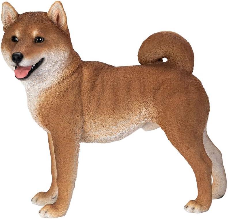 Pacific Giftware Realistic Shiba Inu Dog Figurine Decorative Brown Japanese Dog Breed Statue, Highly Detailed Life-Like Pet Resin Sculpture, Hand-Painted Home and Garden Decor Accent 18" H