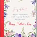 2 x Mothers Day Card for Mom Floral Happy Mothers Day Card with Envelope from Son, Daughter Sentimental Greeting Card, Folded 5x7 Inch