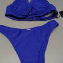 RELLECIGA Womens Push Up Bikini Set Underwire High Cut Sexy Two Piece Bathing Suit (Medium, Royal Blue)