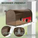 Brown Mailboxes for Outside, RAINHOL Post Mount Mailbox, Galvanized Steel Medium Capacity Mail Boxes, 19 x 8.7 x 6.7 Inches