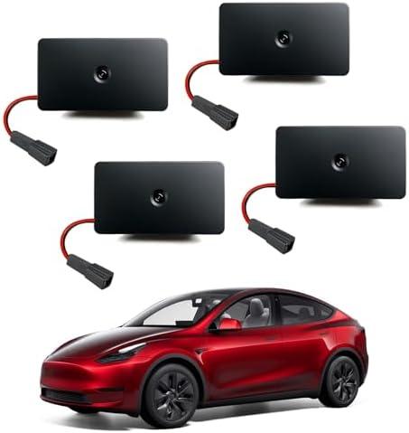 Car Door Lights Logo Projector Compatible with Tesla Accessories for Model Y 3 X S, 2025 Upgraded OEM Style Puddle Lights, Ultra-Bright HD Car Welcome Light No Fade 3D Laser Ghost Shadow Light(4 Pack)