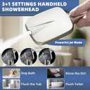 14" High Pressure Rain/Rainfall Shower Heads With Handheld Spray Combo (3+1 Settings & Built-in Power Wash Mode), Double/Dual Shower Head With Handheld - Height/Angle Adjustable(Polished Chrome)