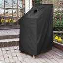 Stacking Chair Cover, 420D Patio Chair Cover, Outdoor Patio Furniture Covers for Stacked Chairs, Outdoor Lawn Dining Chair Covers 1 Pack (28" W x 28" D x 49" H) (Black)
