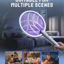 Mosiller Electric Fly Swatter Racket, 4000V Bug Zapper with 1800mah Rechargeable Battery & Dual Modes, 2 in 1 Purple Mosquito Light Killer with 3-Layer Safety Mesh for Indoor Home Patio Camp(1 Pack) Gray